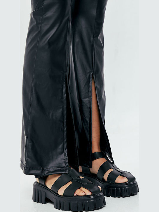 Women's Fabric Trousers Loose Fit Black