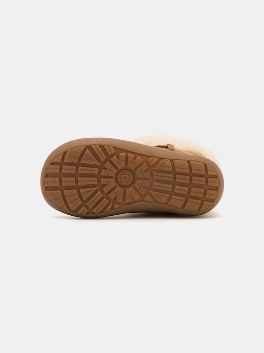 Sammee Suede Kids Boots with Velcro Brown