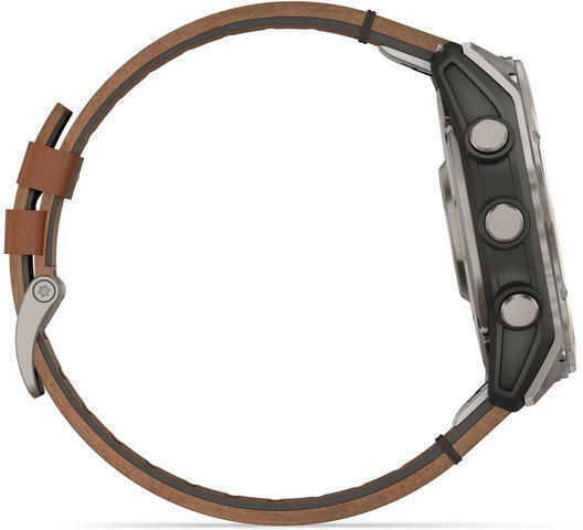 Garmin Fenix 8 Titanium 51mm Waterproof Smartwatch with Heart Rate Monitor (Sapphire, Titanium with Chestnut Leather Band)