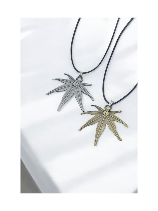 Gold Necklace Cannabis Leaf Pendant