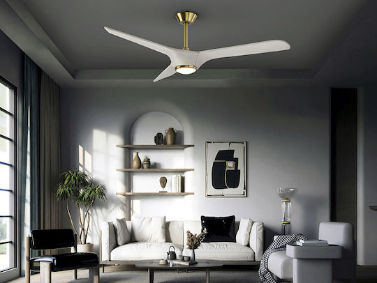 Alisios Ανεμιστήρας Οροφής 152cm με Φως White/Bronze