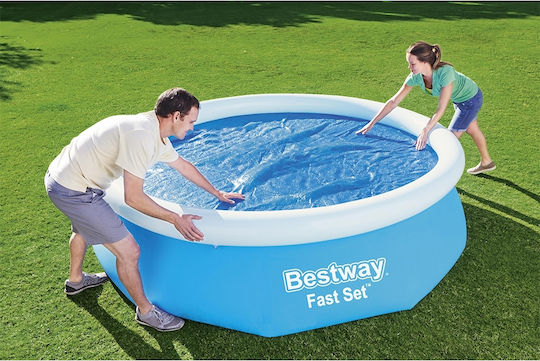 Bestway Προστατευτικό Κάλυμμα Πισίνας Στρογγυλό Διαμέτρου 300εκ. Μπλε