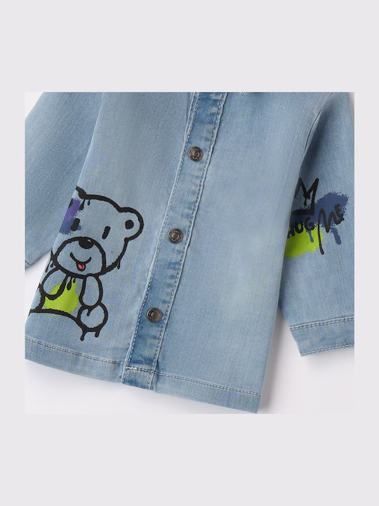 Kinder Hemd Langarm Denim Rot