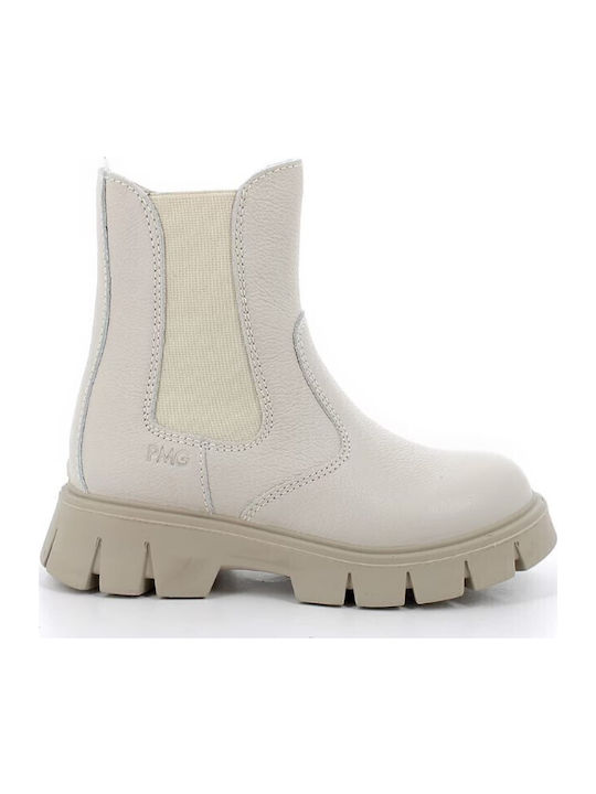 Kids Anatomic Leather Beige Boots with Zipper
