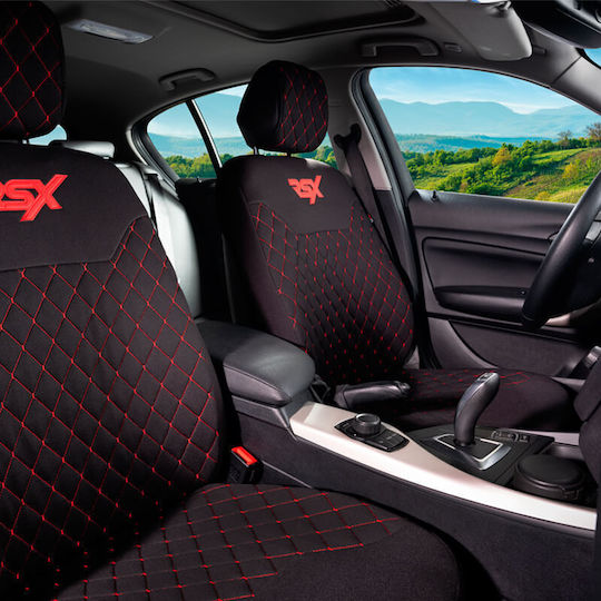 Otom Car Seat Back Set 2pcs Polyester RSX Sport Black / Red