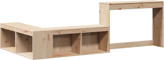 Kids Desk made of Solid Wood Beige 99.5x29x75cm