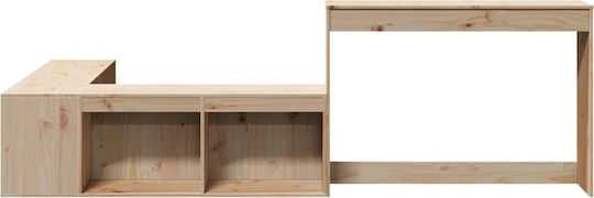 Kids Desk made of Solid Wood Beige 99.5x29x75cm