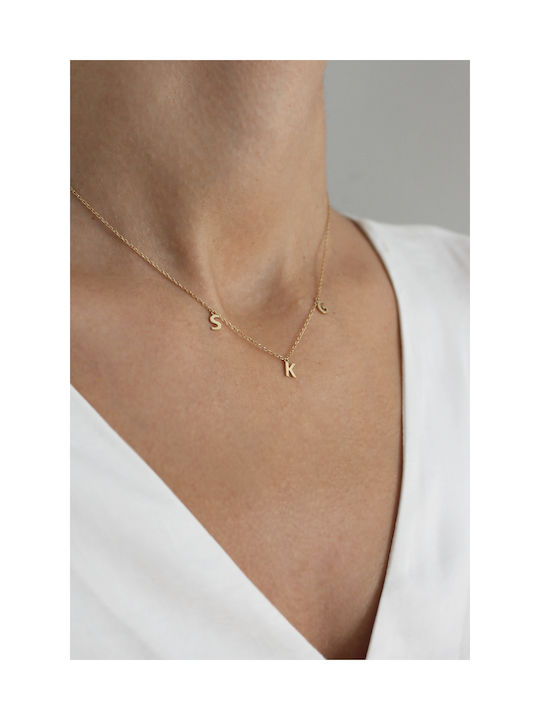 Kritsimis Seek Necklace from Gold 14K with Name Option