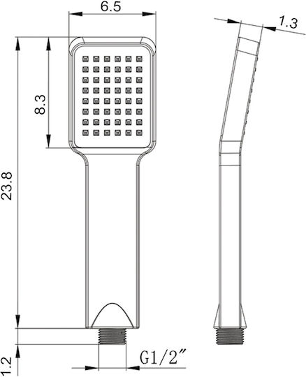 Vinci Set Mischer, Handbrause & Duschkopf für Wandmontage für Dusche Silber