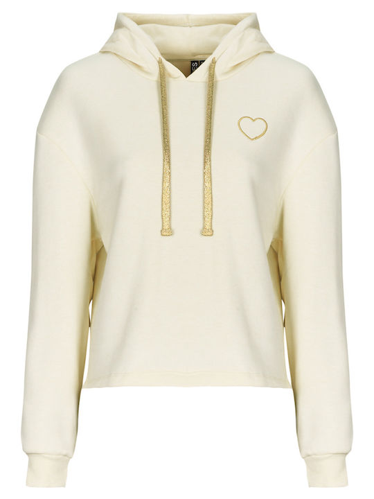 Damen Sweatshirt Kapuzen Beige