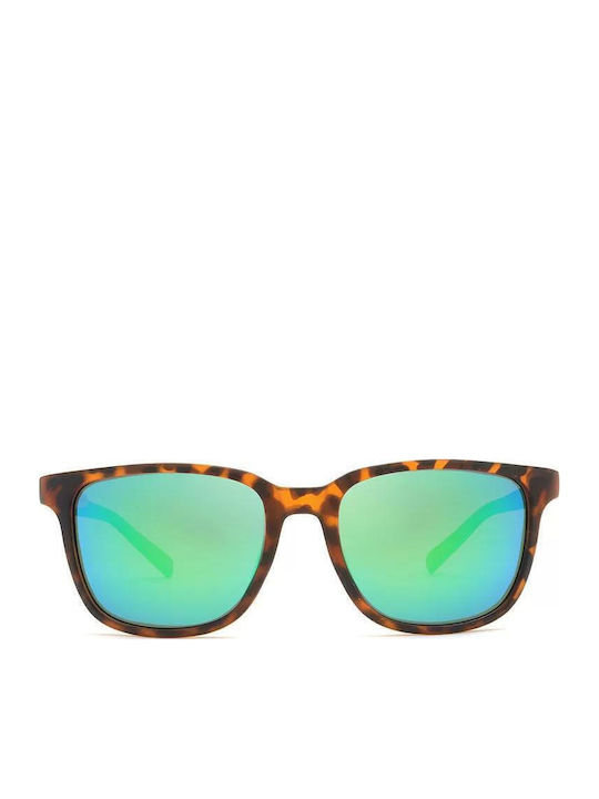 Polareye Men's Sunglasses with Brown Tartaruga Plastic Frame and Green Polarized Mirror Lens PL529