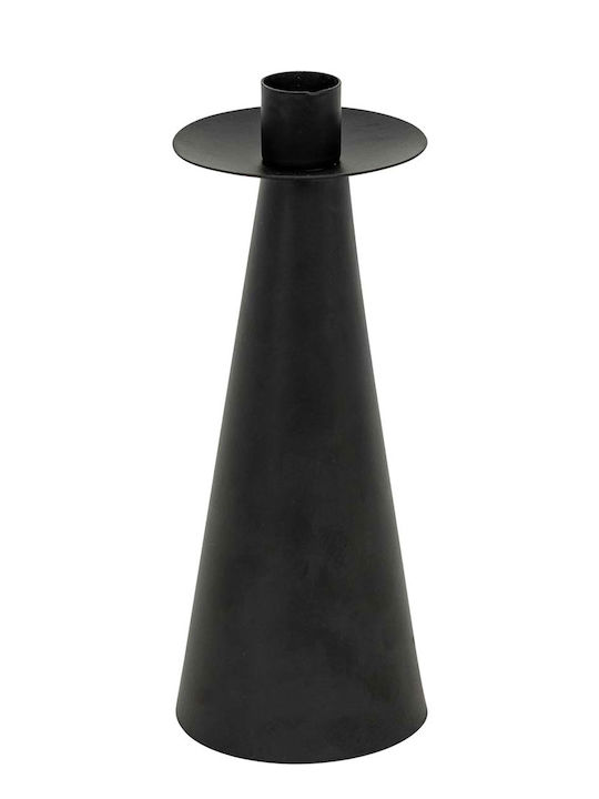 Atmosphera Set Metal Candle Holders in Black Colour 8x8.5x24cm 2 Pieces