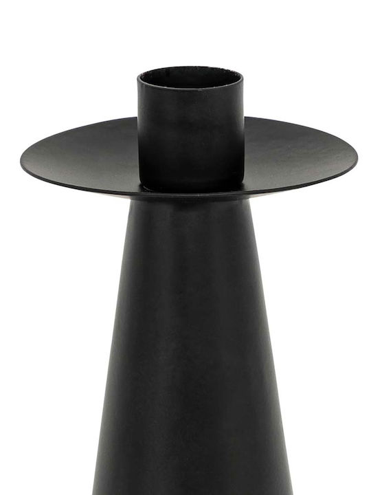 Atmosphera Set Metal Candle Holders in Black Colour 8x8.5x24cm 2 Pieces