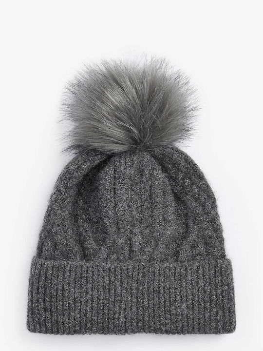 Elsdon Pom Pom Beanie Beanie Knitted in Gray color