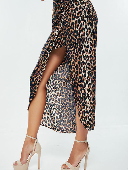 Midi Φούστα Λεοπάρ Animal Print
