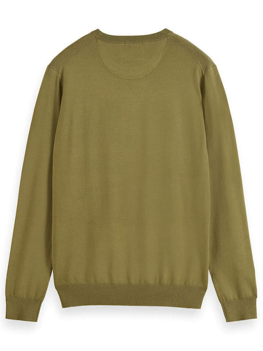 Scotch & Soda Crewneck Pulover Bărbătesc cu Mânecă Lungă Moss Green