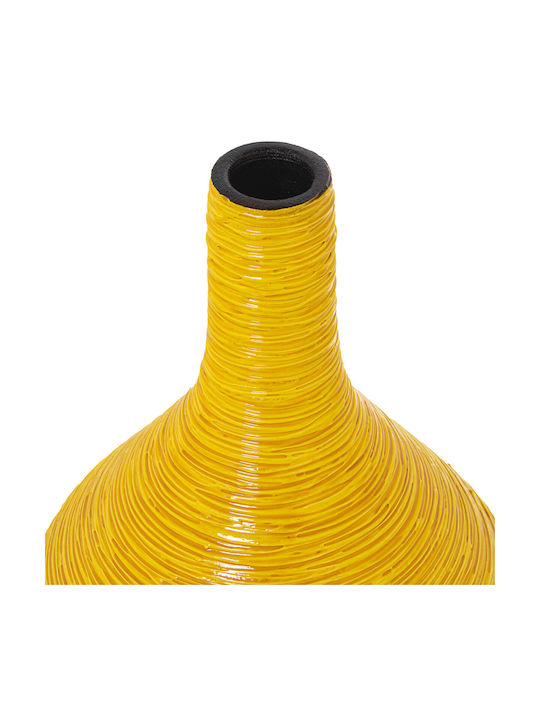 Set of 2 Vases Alexandra House Living Yellow Ceramic 25 X 36 X 37 Cm 2 Pieces