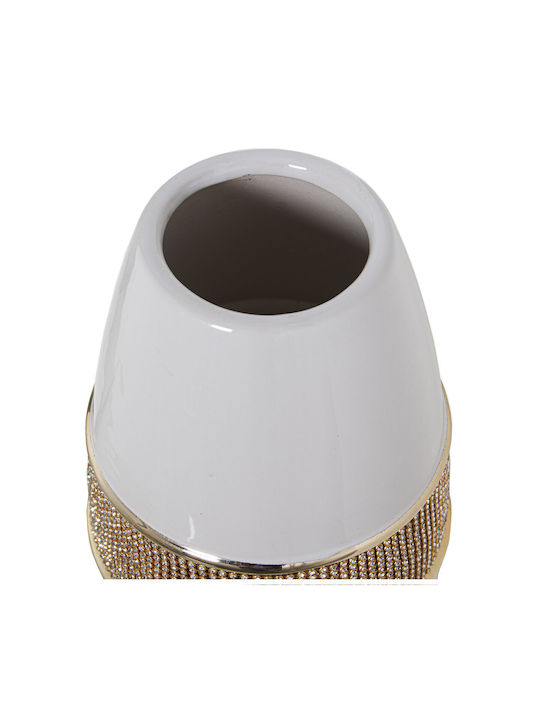 Vase Alexandra House Living White Gold Ceramic Bright 14 X 14 X 30 Cm