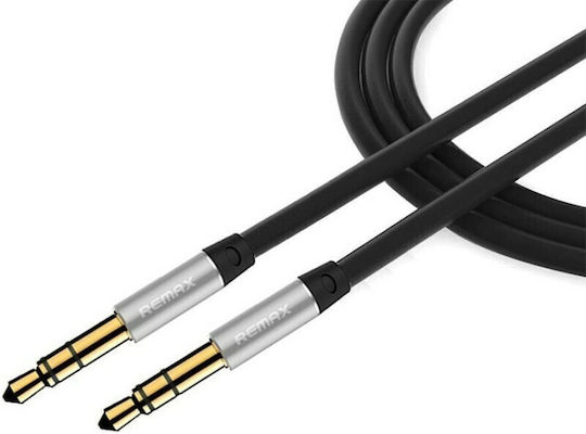 Remax Καλώδιο Ήχου 3.5mm male - 3.5mm male Ασημί 1m