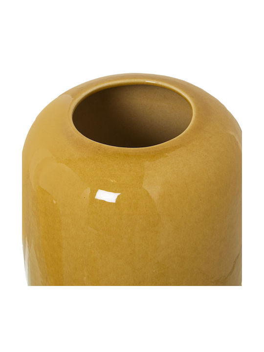 Vase Alexandra House Living Mustard Ceramic Bright 15 X 15 X 33 Cm