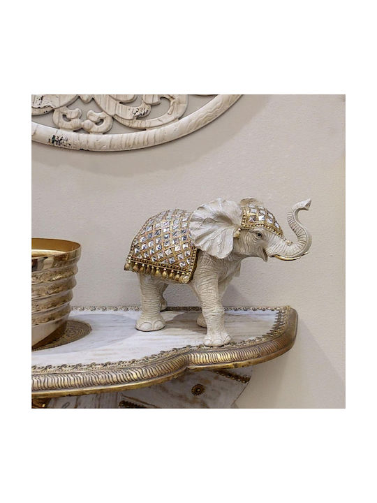 Decorative Figure Alexandra House Living White Plastic Elephant 18 X 37 X 31 Cm