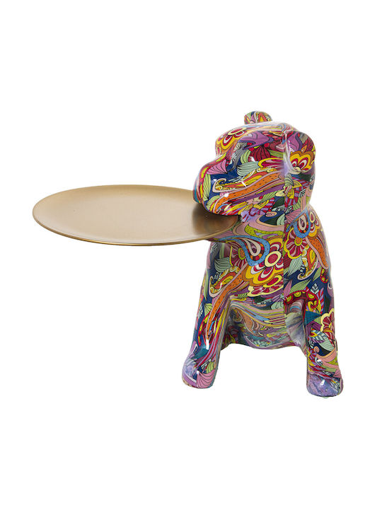 Figurină Decorativă Alexandra House Living Câine Multicolor din Plastic 21 X 27 X 29 Cm Tăviță