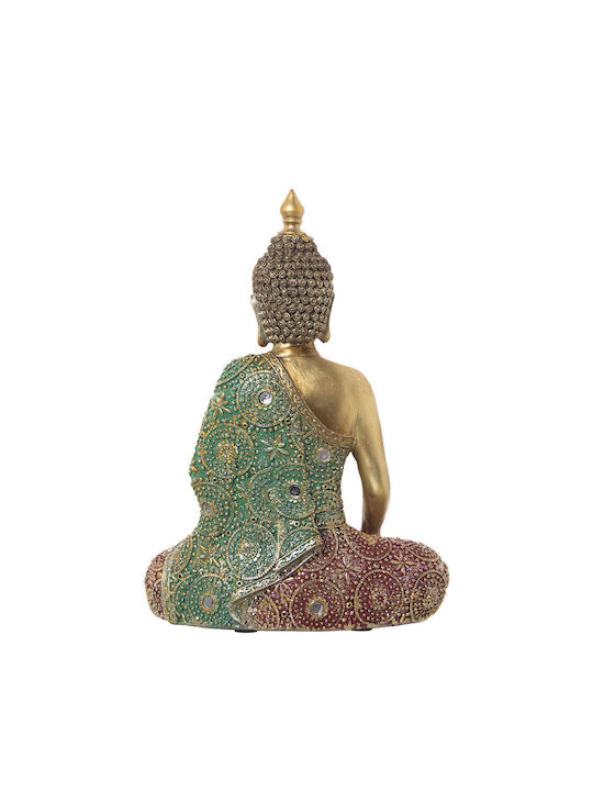 Dekorative Figur Alexandra House Living Rot Grün Gold Kunststoff Buddha 13 X 23 X 30 Cm