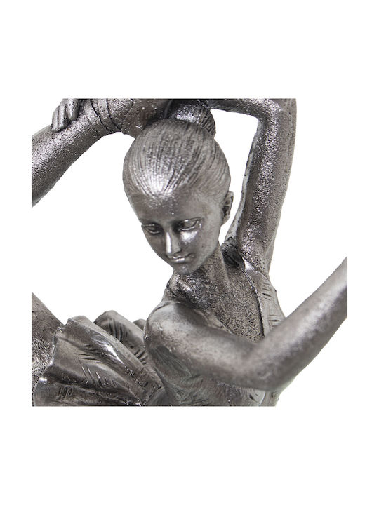 Decorative Figure Alexandra House Living Silver Plastic Material Gymnast 12 X 19 X 32 Cm