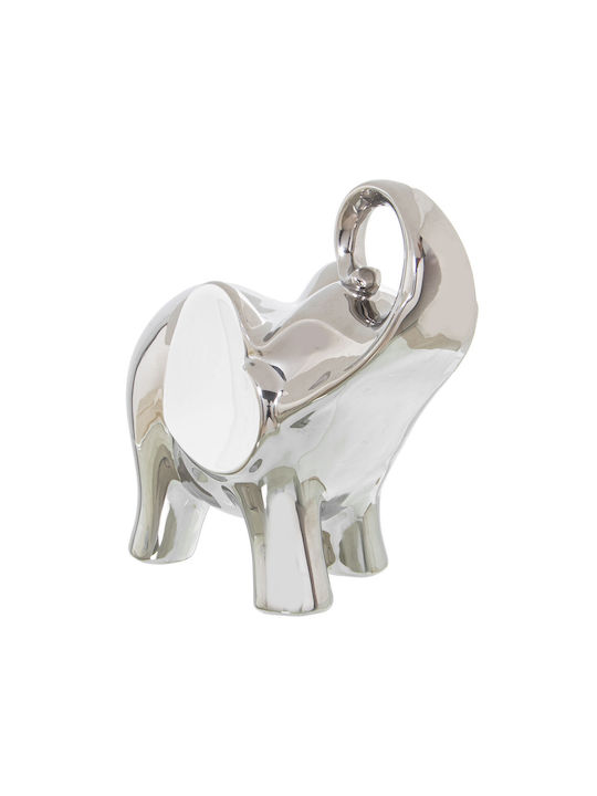 Decorative Figure Alexandra House Living White Ceramic Elephant Silver 12 X 25 X 22 Cm