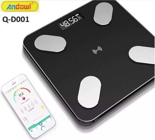 Cântar Inteligent pentru Corp Funcție IMC Bluetooth Ecran LCD din Sticlă Control prin Telefonul Tău
