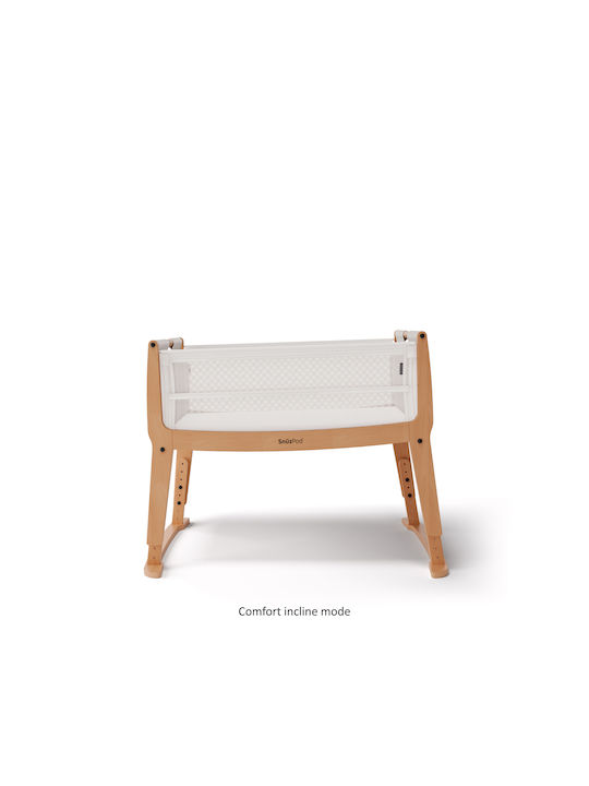 Snuz Cradle with Mattress and Side Opening Natural