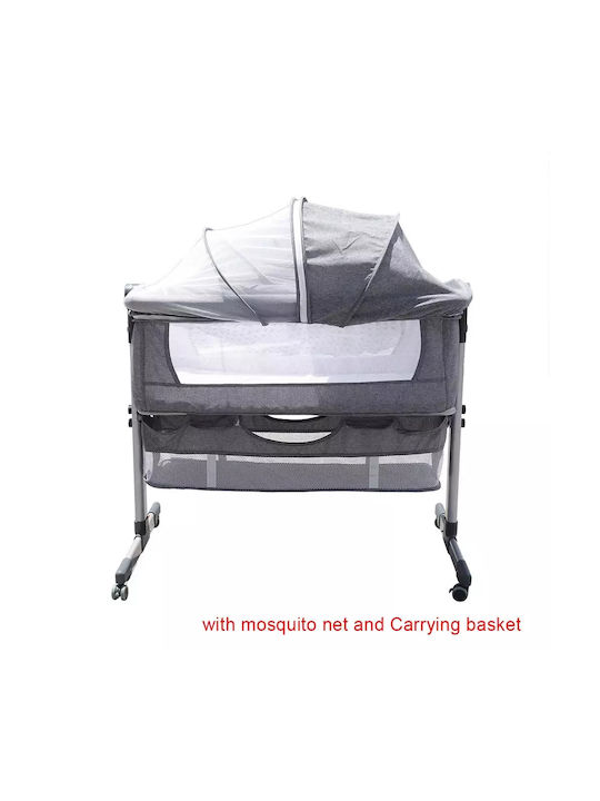 Cradle with Mattress and Wheels Gray