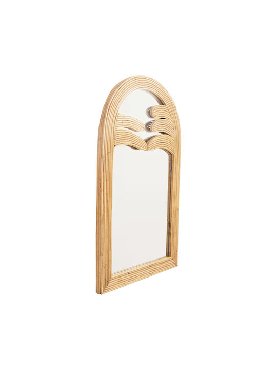 HomeMarkt Reflect Wandspiegel mit Beige Rattan Rahmen 60x100cm 1Stück