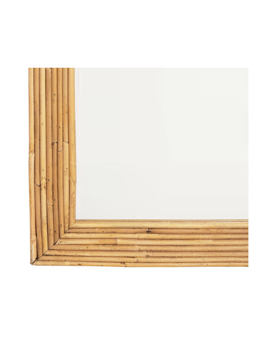 HomeMarkt Reflect Wandspiegel mit Beige Rattan Rahmen 60x100cm 1Stück