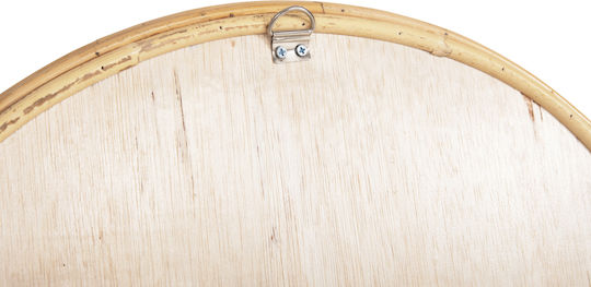 HomeMarkt Reflect Καθρέπτης Τοίχου Τοξωτός με Μπεζ Rattan Πλαίσιο 60x100cm