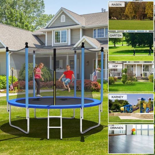 Costway Trampolin Draußen Durchmesser 244cm mit Leiter & Netz