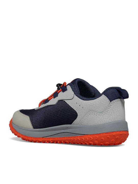 Aura Kids Sports Shoes Running with Laces Grey / Orange