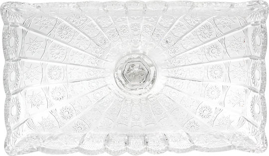 Keskor Glass Decorative Platter Transparent 28.5x17x12cm