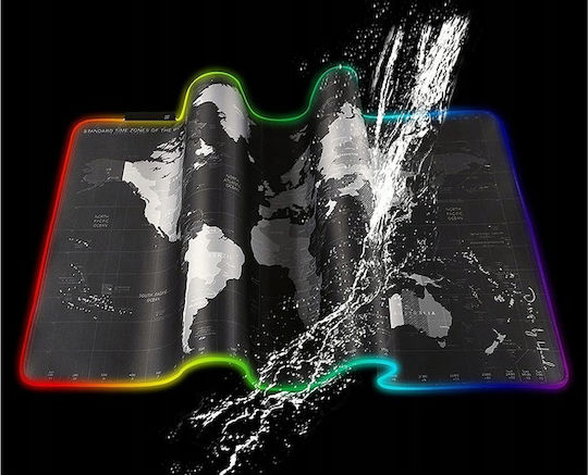 Mouse Pad Zola Rubberized Gaming Map World Colored Led 7 Colors 4 Lighting Modes
