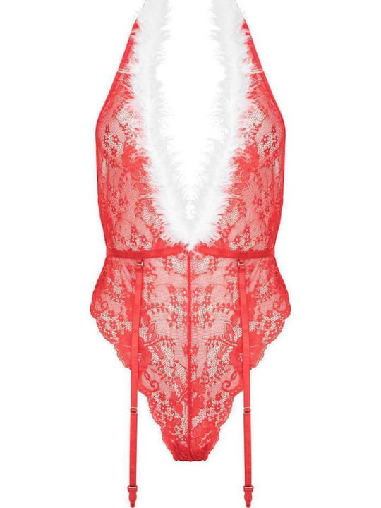 Frauen Bodysuit mit Spitze Rot