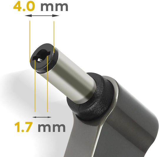 USB-C 100W Ladeadapter zu Lenovo 4,0 x 1,7mm Schwarz Stecker Grau
