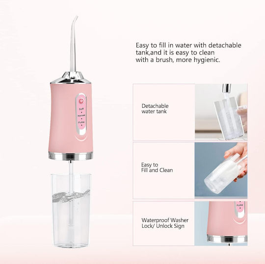 Professional Portable Oral Irrigator 4 Accessories and 3 Cleaning Modes 220ml
