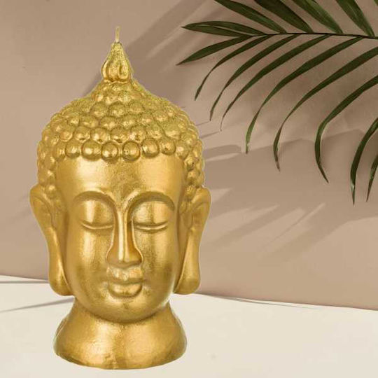 Lumânare Decorativă Mercaton Cap Buddha Model 3D 11 X 21 Cm Auriu