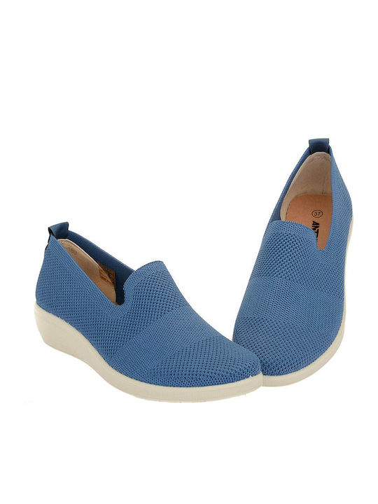 Ανατομικά Γυναικεία Slip-On Πάνινα Μπλε