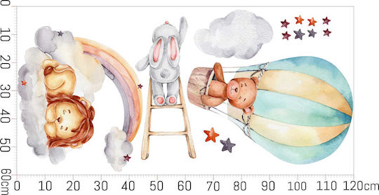 Kinderaufkleber Märchentier-Sterne Wanddekoration 60x120