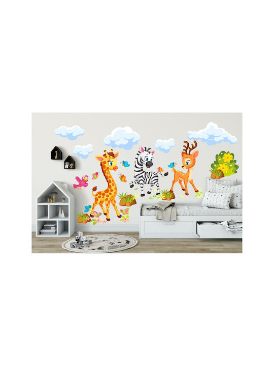Abțibilduri de perete colorate cu animale pentru camera copiilor 60x120