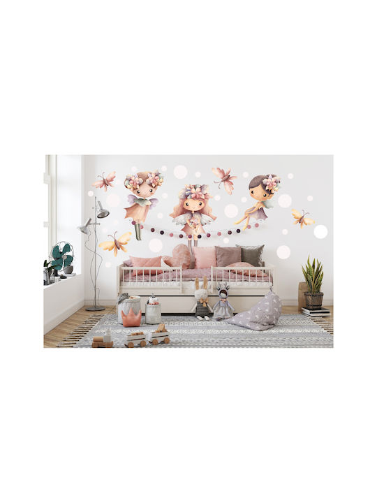 Feen Kinder Aufkleber Dekorationsset für Kinderzimmer Beige 60x120