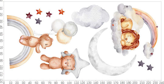 Autocolante de Perete pentru Copii Urși Stele Nori Decorațiune Perete 120x240