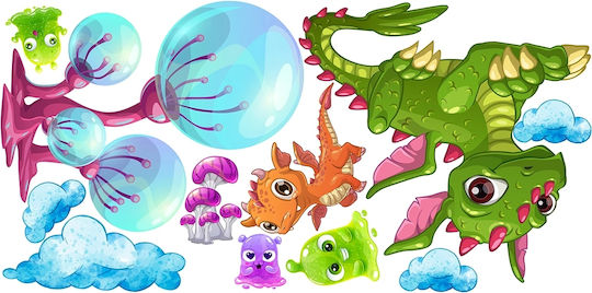 Autocolante Decorative Drăguțe cu Dinozauri pentru Copii 120x240