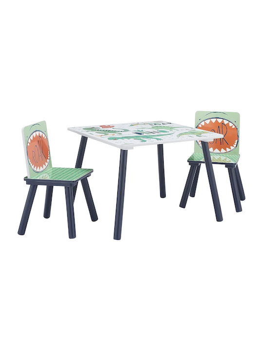 Kinder Tischset mit Stühlen zum Malen aus Holz Blau